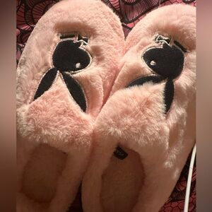 (SOLD) Pink and black PLAYBOY slippers